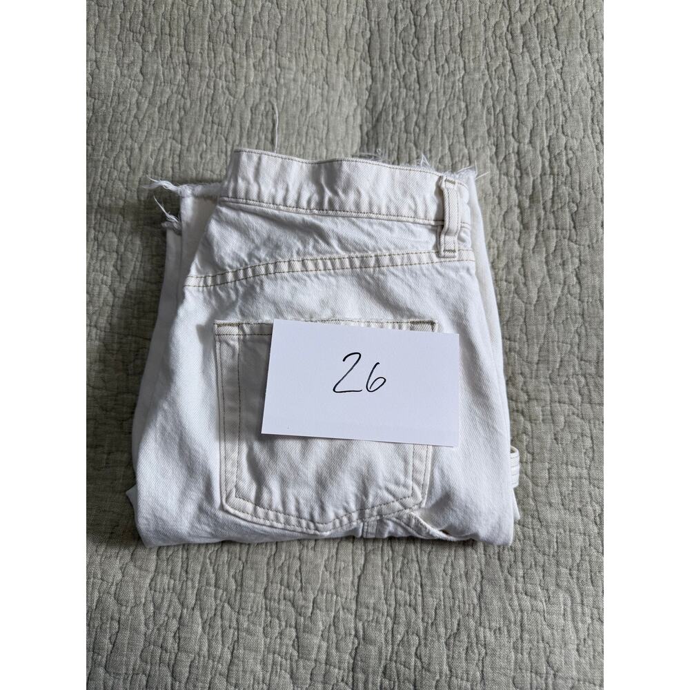 FRAME Le Slouch Bermuda Button Fly Raw Hem Made in USA Cargo Ivory Cut Off Sz 29 - Picture 9 of 9